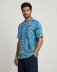 Porcelain Blue Relaxed Fit Cuban Shirt