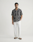 Porcelain Black Relaxed Fit Cuban Shirt
