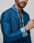 Royal Teal Embroidered Kurta