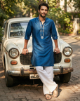 Royal Teal Embroidered Kurta
