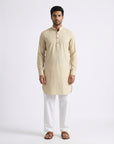 Beige Solid Ganganagery Kurta