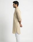 Beige Solid Ganganagery Kurta