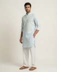 Sky Blue Solid Ganganagry Kurta