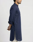 Navy Blue Solid Ganganagry Kurta