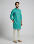 Teal Green Solid Ganganagry Kurta