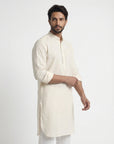 Ivory White Solid Ganganagry Kurta