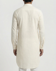 Ivory White Solid Ganganagry Kurta