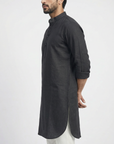 Classic Black Solid Ganganagry Kurta