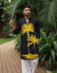 Palm Oasis Black Zipper Kurta