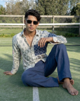 Indigo Patch Oxford Collar Shirt