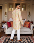 Shaye Cream Floral Ganganagery Kurta
