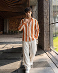 Beach Orange Striped Oxford Shirt