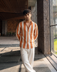 Beach Orange Striped Oxford Shirt