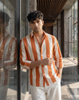 Beach Orange Striped Oxford Shirt