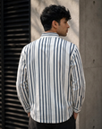 Black Striped Cotton Oxford Shirt