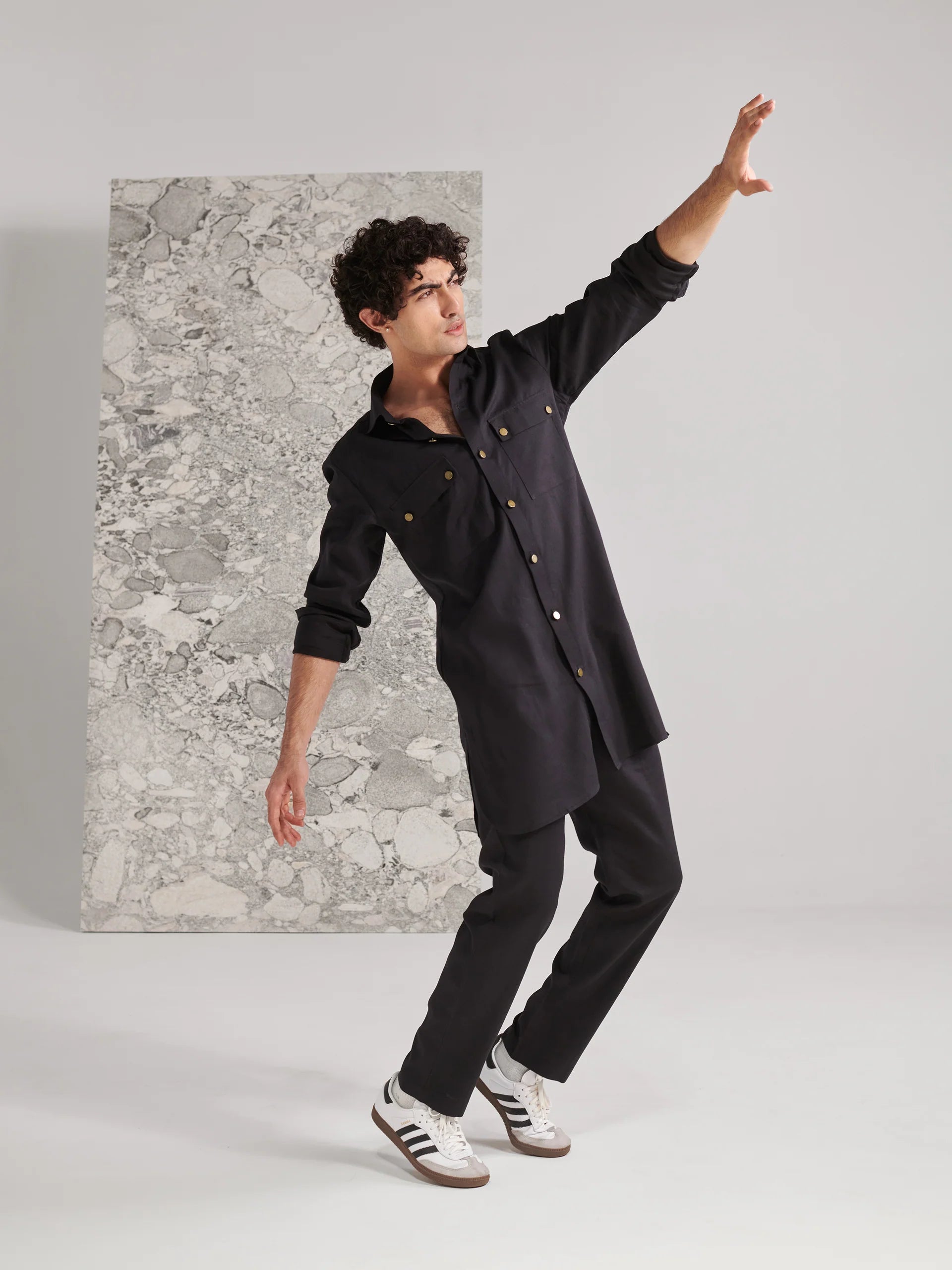 Black Pashtooni Kurta