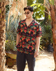 Leopard Midnight Leaflet - Russian Silk- Oversize Shirt For Men