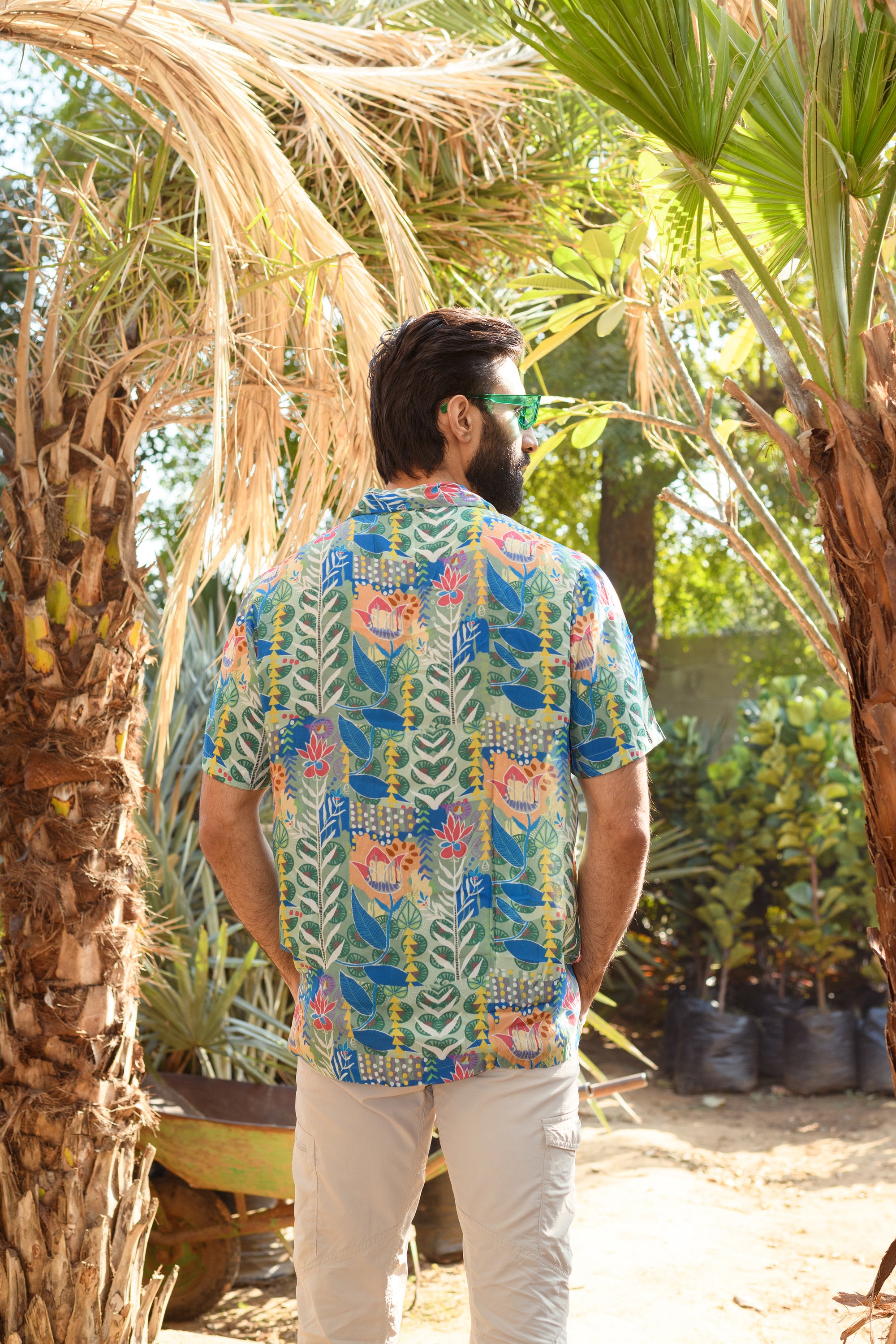 Justina Blue Floral - Russian - Oversize Hawaiin Collar Shirt
