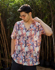 Lilly Pink Leaf - Silk - Oversize Hawaiian Collar Shirt
