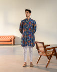 Jual Elephant Blue - Russian Silk - Ganganagry Kurta For Men