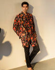 Jual Elephant Black - Russian Silk - Kurta & Bandi Set