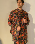 Jual Elephant Black - Russian Silk - Kurta & Bandi Set