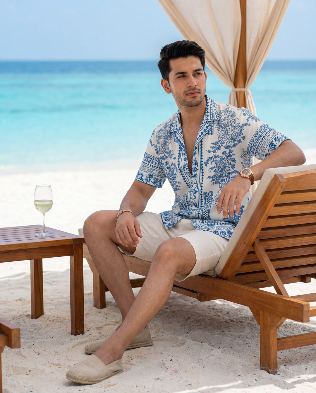 Porcelain White Relaxed Fit Cuban Shirt