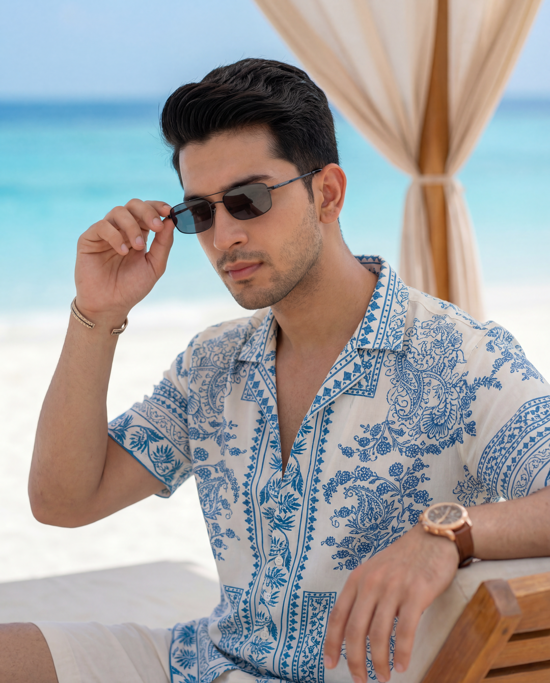 Porcelain White Relaxed Fit Cuban Shirt