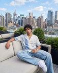 The Blue Facade Relaxed Fit Cuban  Shirt