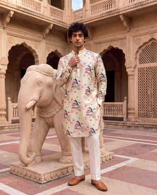 Peacock Jharokha Ganganagery Kurta