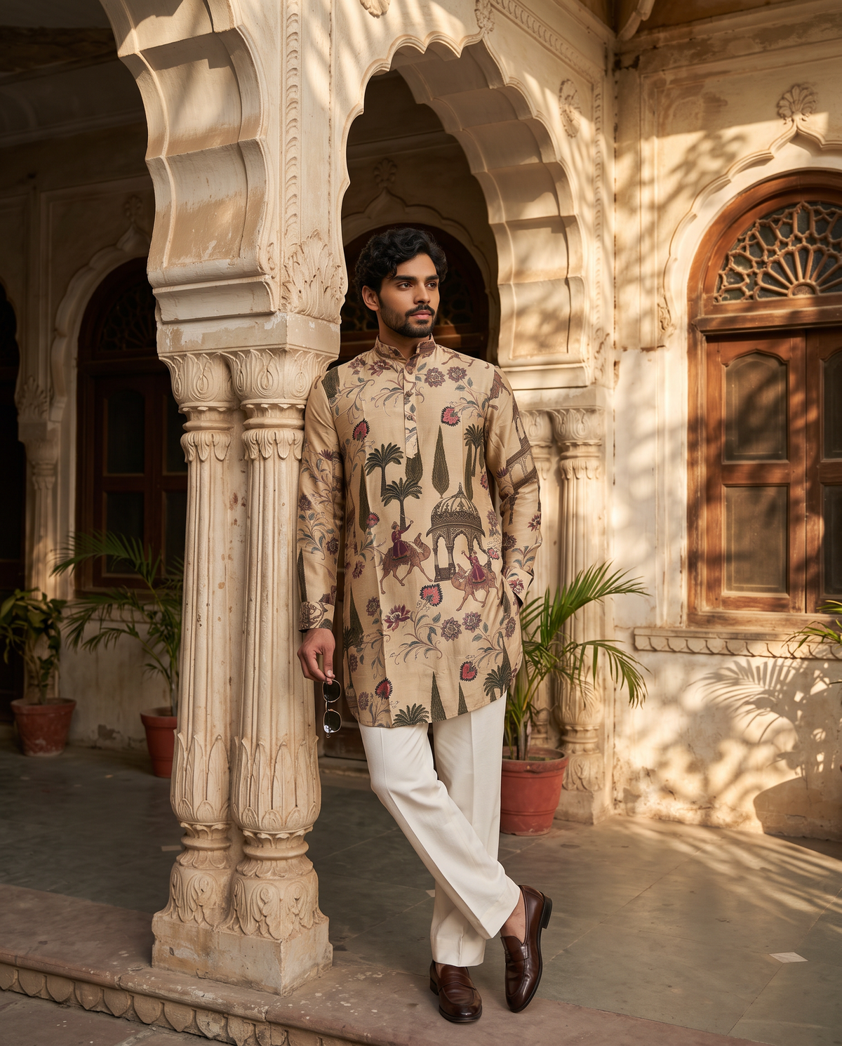 Mughal Darbar Beige Ganganagery Kurta