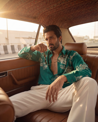 Seafoam Bloom in Green Oxford Collar Shirt