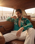 Seafoam Bloom in Green Oxford Collar Shirt
