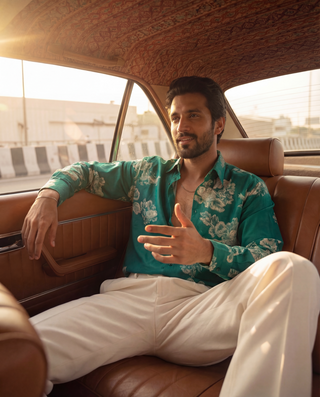 Seafoam Bloom in Green Oxford Collar Shirt