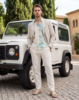 Seafoam Bloom in white Oxford Collar Shirt