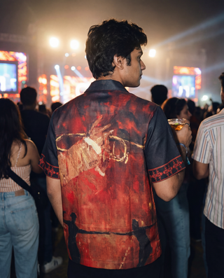 Artistic Print Relaxed Fit Cuban Shirt