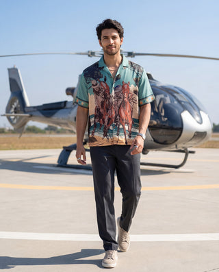 Riders at Dawn Relaxed Fit Cuban Shirt
