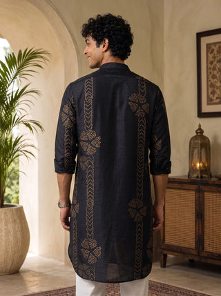 Emerald Dots Black Bandhani Ganganagery Kurta