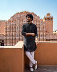 Black Bandhani Matrix Ganganagery Kurta