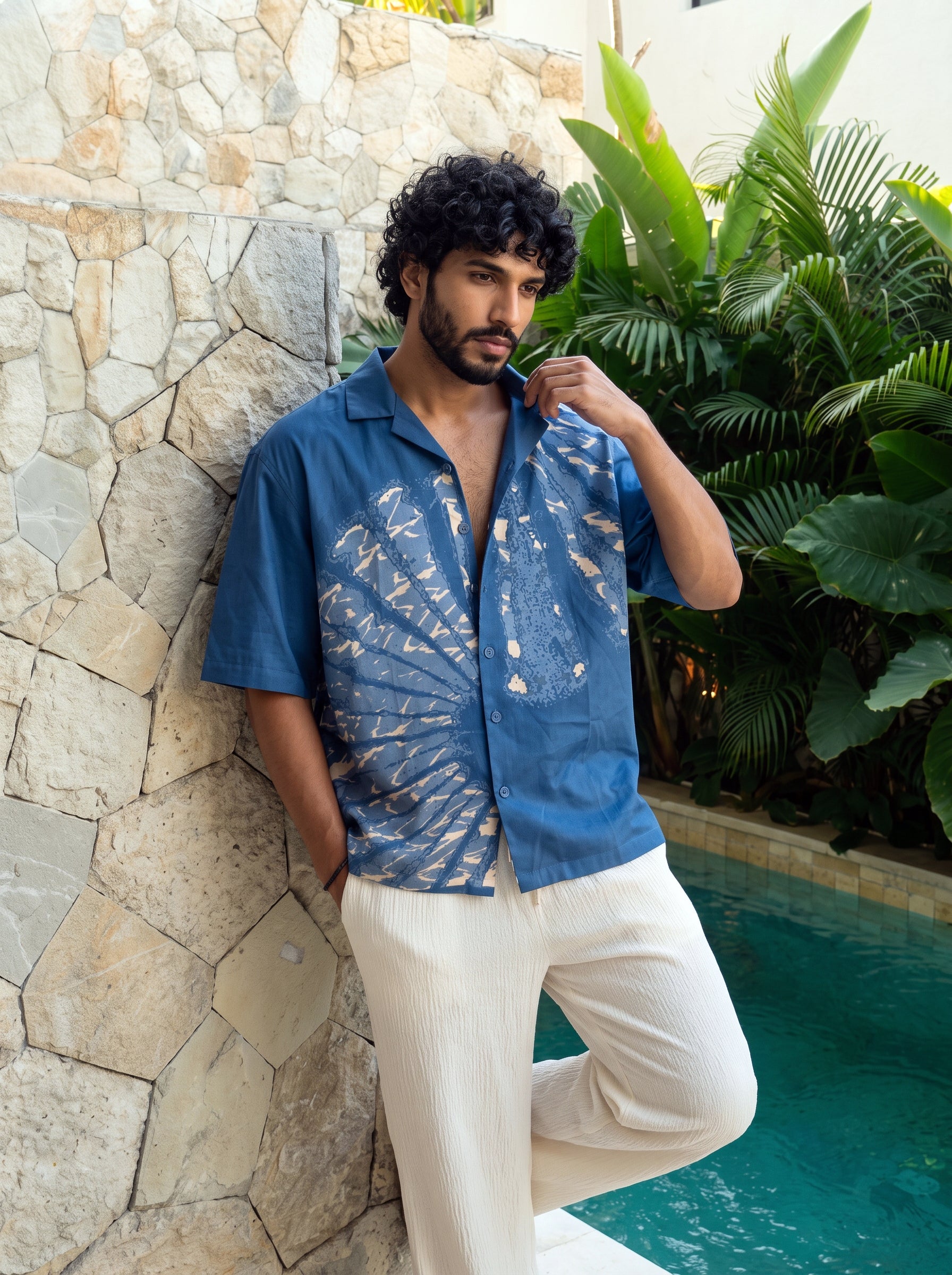 Blue Lagoon Relaxed Fit Cuban Shirt