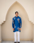 Floral Bliss Blue Ganganagery Kurta