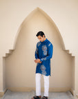 Floral Bliss Blue Ganganagery Kurta