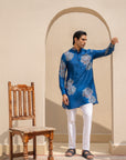Floral Bliss Blue Ganganagery Kurta
