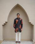 Floral Bliss Black Ganganagery Kurta