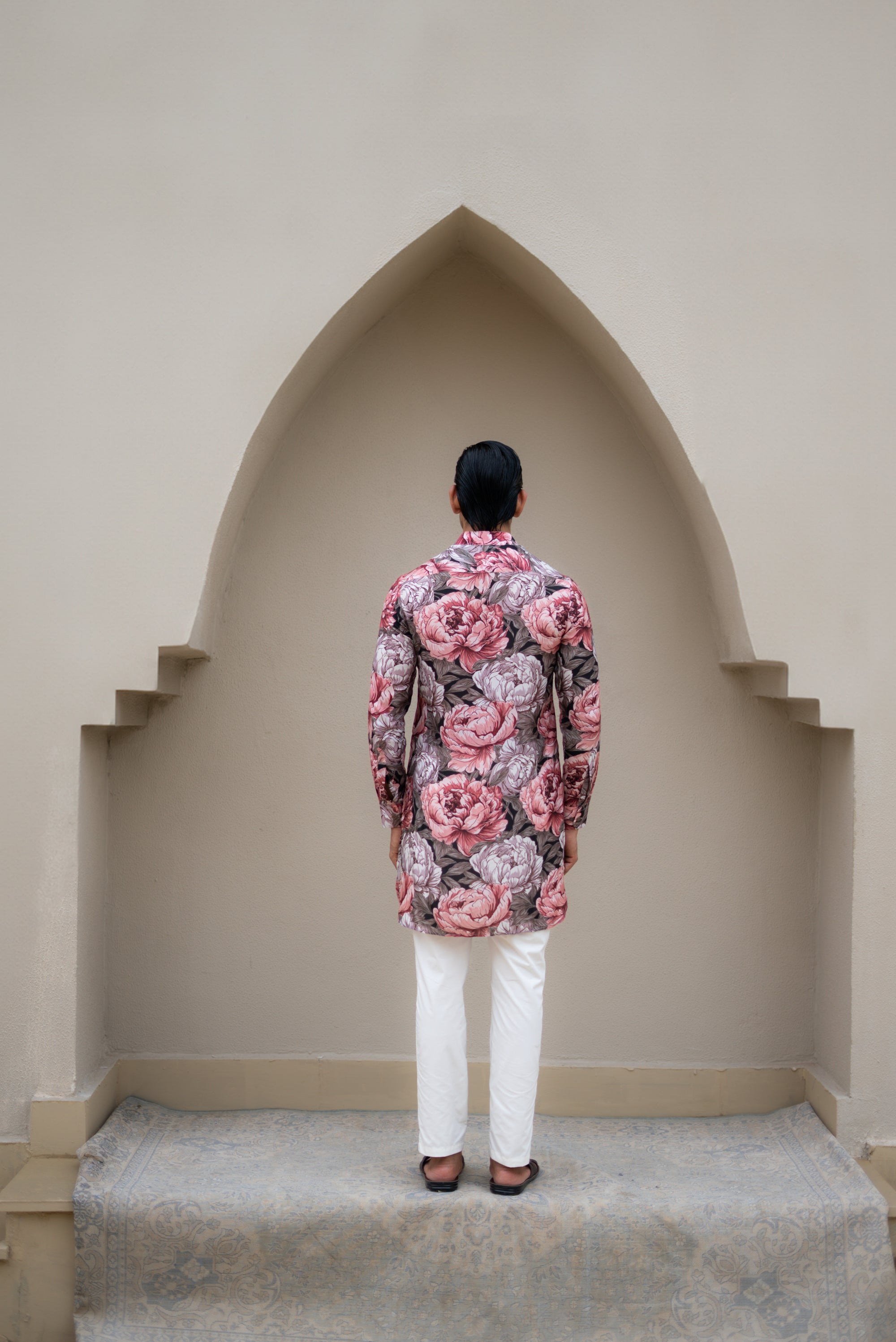 Floral Fusion Rose Ganganagery Kurta