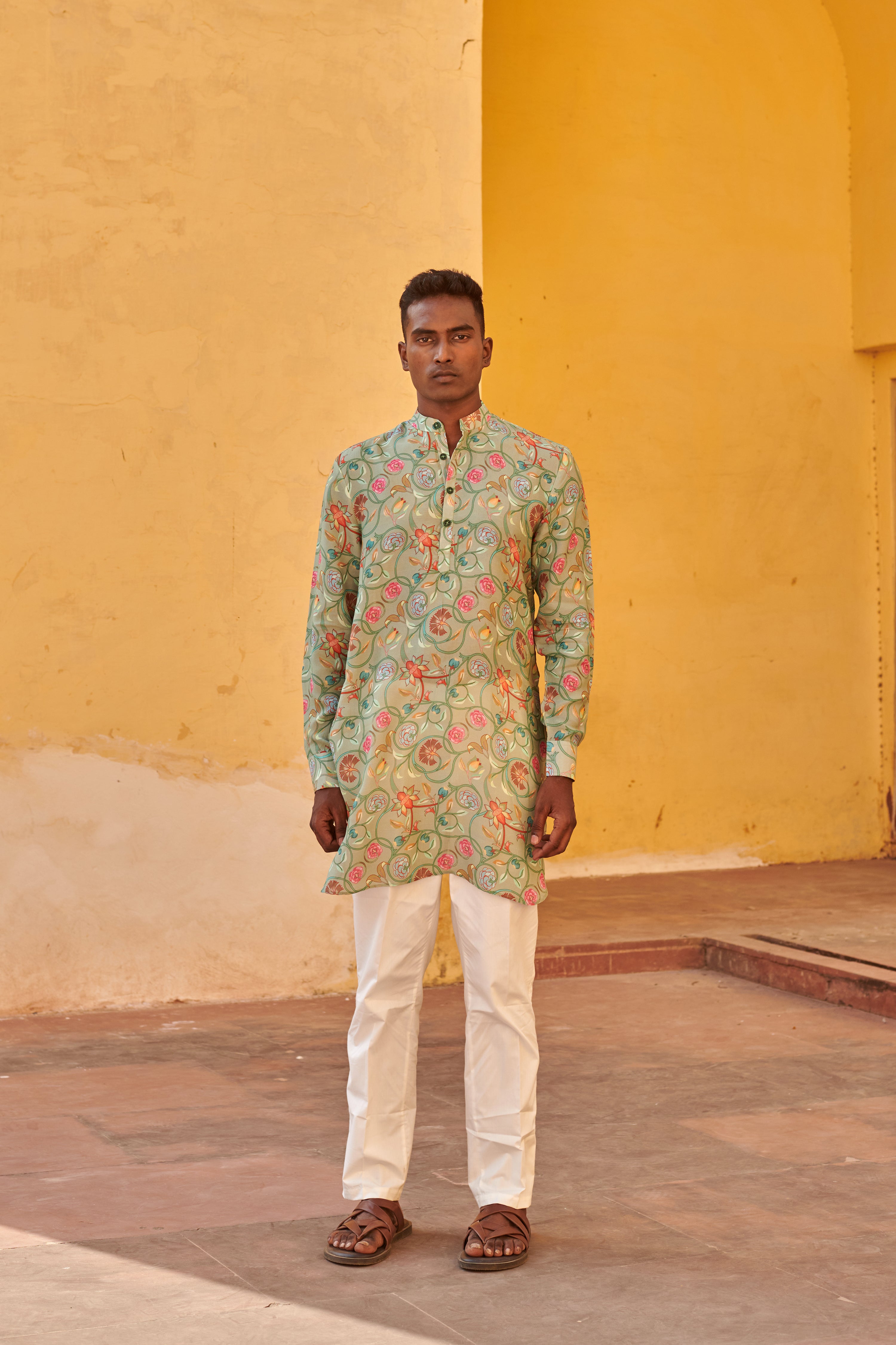 Crewel Green Ganganagery Kurta