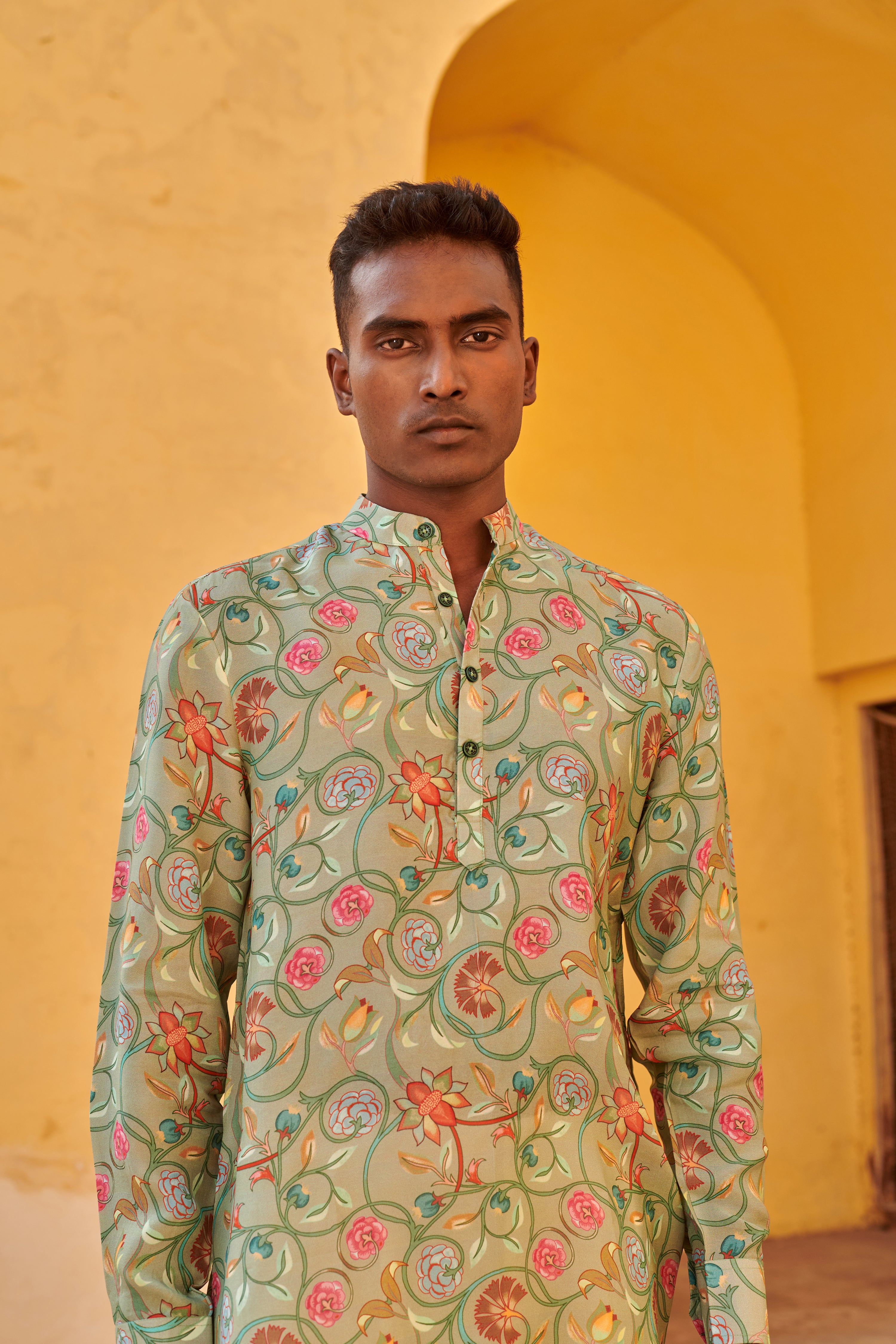 Crewel Green Ganganagery Kurta