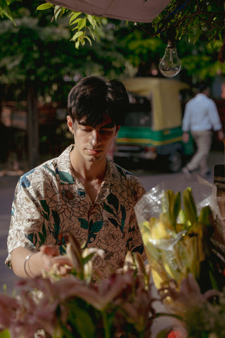 Green Leaf Floral Oversize Shirt