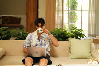 Royal Tigris White Relaxed Fit Cuban  Shirt