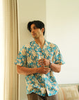 Azure Botanica Oversized Hawaiian Collar Shirt